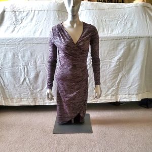 ARITZIA Wilfred grey & purple v-neck dress